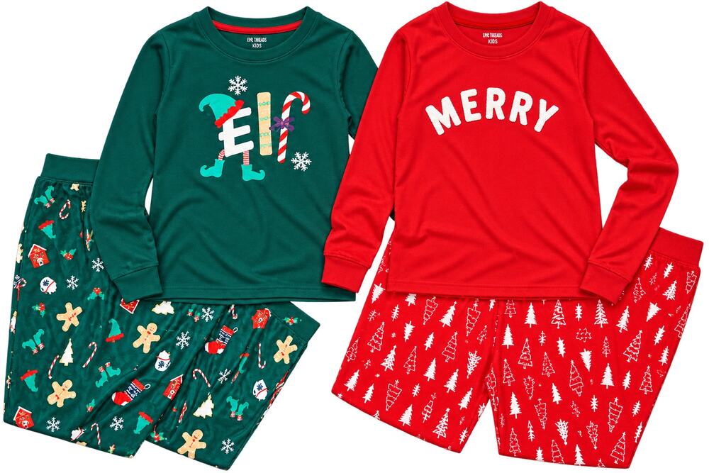 Family PJs Boys Size 8 Christmas Pajamas Lot of 2 Merry Elf Holiday Sets NWT